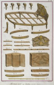 Joiner, a couch, illustration from the Encyclopedie des Sciences et Metiers by Denis Diderot engraved by Robert Benard published c.1770