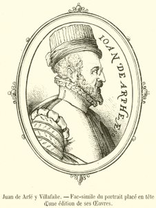 Juan de Arfe y Villafane, Facsimile of the Portrait Placed at the Head of an Edition of His Works (engraving) by French School