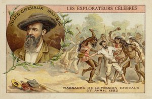 Jules Crevaux on the banks of the Rio Pilcomayo in Argentina on 27 April 1882 by French School