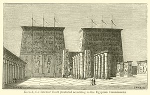 Karnak, the Interior Court, restored according to the Egyptian Commission by French School