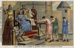 King Louis VI of France Granting the First Charter to the Town of Laon, 1128 by French School