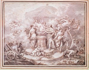 King Louis XVI Swearing on the Book of the Constitution by French School