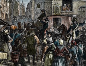King Louis XVI and his family taken to the Temple by French School