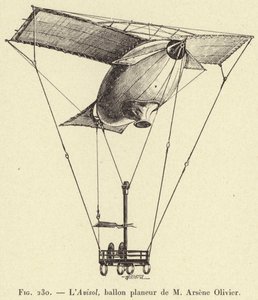 The Avisol, Glider Balloon by M Arsene Olivier (engraving) by French School