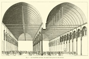 The Great Hall of the Palace, Facsimile of an engraving by Du Cerceau by French School