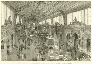 The Great Central Gallery, Known as the Thirty-Meter Gallery, at the Champ de Mars Palace by French School