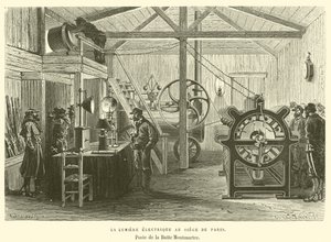 Electric Light at the Siege of Paris, Montmartre Post by French School
