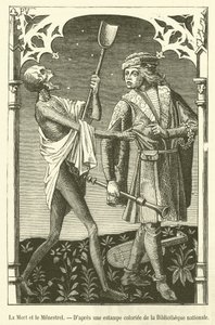 Death and the Minstrel (engraving) by French School