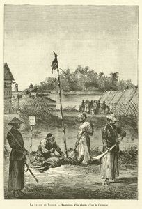 The Police in Tonein (engraving) by French School