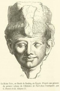 Queen Taia, at the Boulaq Museum, Egypt (engraving) by French School