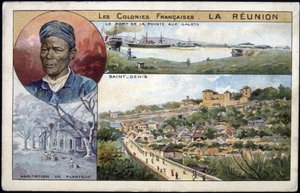 La Réunion, view of St Denis - postcard chromo., early 20th century