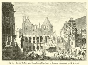 The Court of May, after the fire of 1776, after a document communicated by M A Lenoir by French School