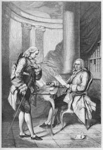 The Dismissal of Turgot 1776 - Louis XVI (1754-1793), king of France, and Anne Robert Jacques Turgot (1727-1781) - engraving from 