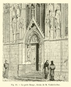 The Red Door, Drawing by M. Viollet-le-Duc by French School