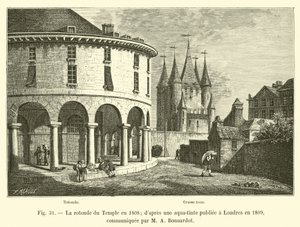 The Rotunda of the Temple in 1808; after an aquatint published in London in 1809, communicated by M A Bonnardot by French School