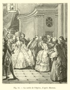 Exit of the Opera, After Moreau by French School