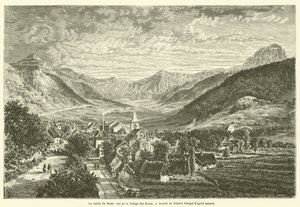 The Valley of Mont-Dore and the Village of Bains (engraving) by French School