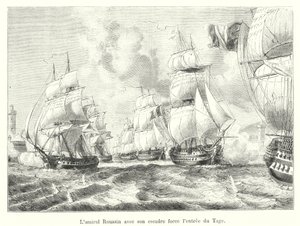 Admiral Roussin with his squadron forces the entrance of the Tagus by French School