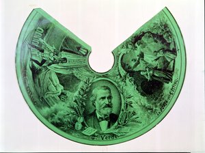 Lampshade Decorated with a Portrait of Giuseppe Verdi (1813-1901) and Scenes from Othello and The Force of Destiny