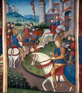 Lancelot Arriving in a French Village by French School