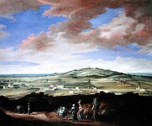 Landscape with a town on a hill