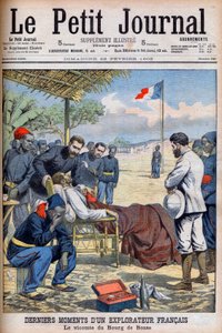 Last moments of a French explorer Viscount Pierre Marie Robert Du Bourg de Bozas (1871-1903) in the Bourg de Boza in tropical Africa Le Petit Journal February 22 by French School