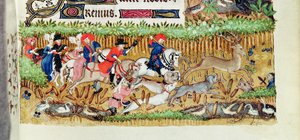 Deer hunting, from the Hours of Marguerite d