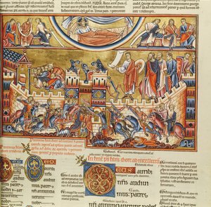 Siege on a Town, from the Hebraica Romana Gallica by French School