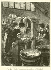 The Soap Workshop in a Public Laundry in Paris (engraving)