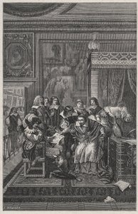 The Dying Cardinal Richelieu - Lithography by Charles Motte in 
