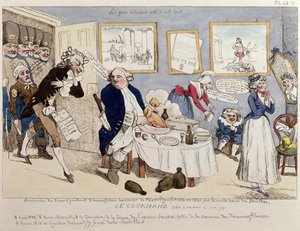 Le Gourmand, caricature of Louis XVI and the French royal family at the moment of their arrest at Varennes on 21st June 1791 by French School