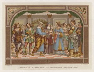 The Marriage of the Virgin, after Luini, Fresco Painting, Brera Museum, Milan by French School