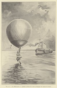 The Mediterranean No. 1 Gliding Above the Sea Accompanied by the Cruiser Du Chayla (engraving) by French School