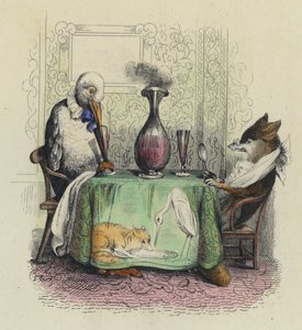 The Fox and the Stork by French School