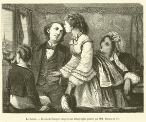 The Return (engraving) by French School