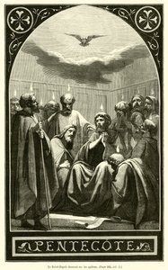 The Holy Spirit Descends on the Apostles (engraving) by French School