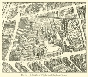 The Temple, in 1734; facsimile of the plan by Turgot