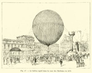 Captive Balloon in the Courtyard of the Tuileries in 1878 by French School
