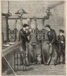 The Pneumatic Post Office in Paris - Engraving in 