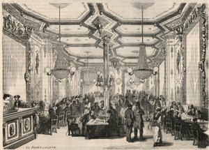 Le cafe Pierron in Paris in the 19th century - Engraving in 