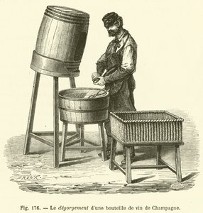 Disgorging a Bottle of Champagne by French School