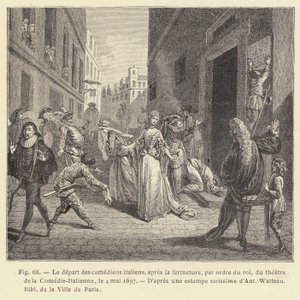 Departure of the Italian Comedians after the Closure, by Order of the King, of the Comedie-Italienne Theatre, May 4, 1697 by French School