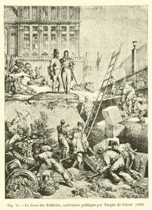 The Moat of the Tuileries, Political Caricature by Turpin de Crisse, 1833 by French School