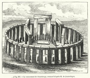 The Monument of Stonehenge, Restored after M. de Quatrefages by French School