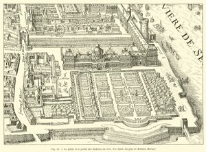 The Tuileries Palace and Garden in 1615, Facsimile of Mathieu Merian