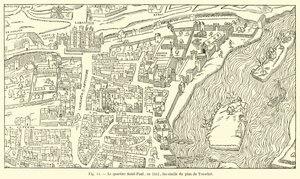 The Saint-Paul district in 1552, facsimile of Truschet