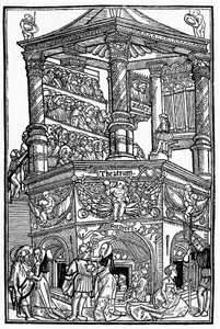 Theatre in the Middle Ages: View of a Theatre and the Public - by Terence de Jean Trechsel, ed. in Lyon by French School