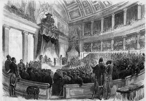 Leopold II (1835-1909), King of the Belgians, took an oath before the great bodies of the state in 1865 by French School