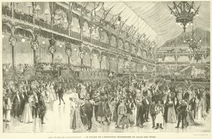 The Exposition Festivities, The Palace of Industry Transformed into a Banquet Hall by French School