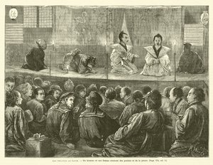 The Theatres in Japan (engraving) by French School